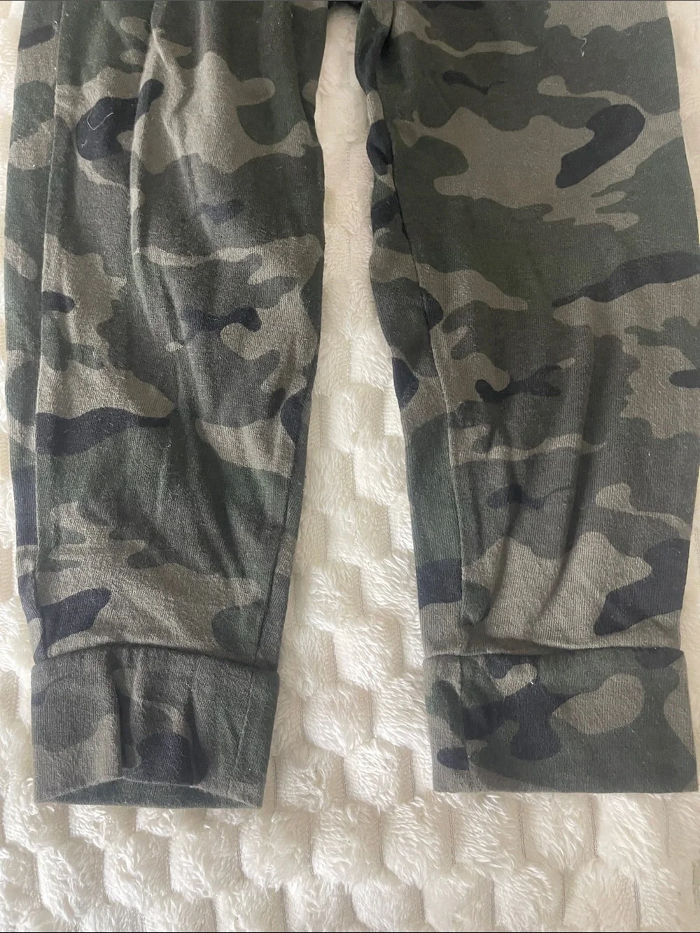 Old Navy Green & Black Camo Jogger Pants with White Drawstring